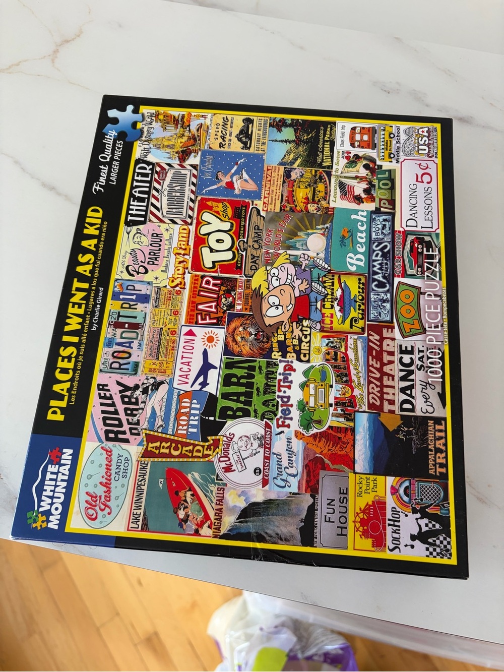 White Mountain Multicolor 'Places I Went As A Kid' 1000-Piece Puzzle